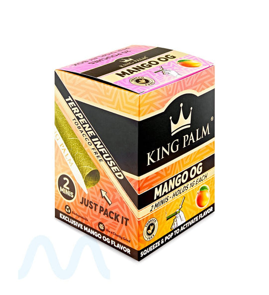 KING PALM | 'Retail Display' Mini Green Natural Leaf Blunt Wraps | 84mm - Mango OG - 20 Count - 1