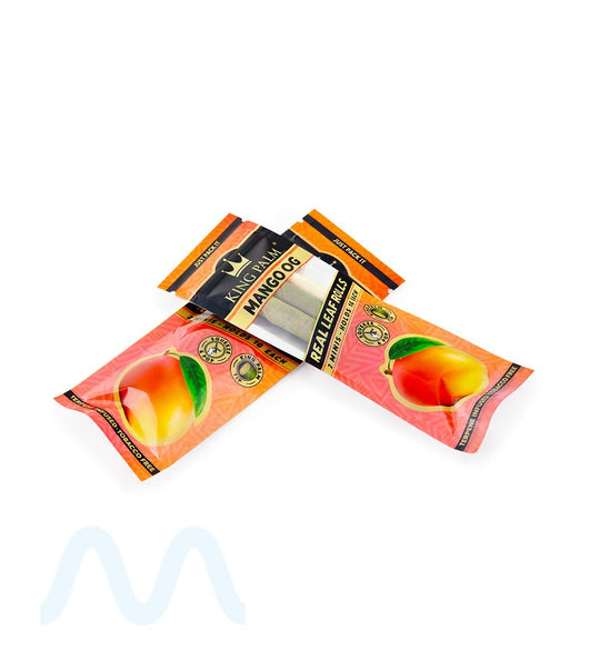 KING PALM | 'Retail Display' Mini Green Natural Leaf Blunt Wraps | 84mm - Mango OG - 20 Count - 4