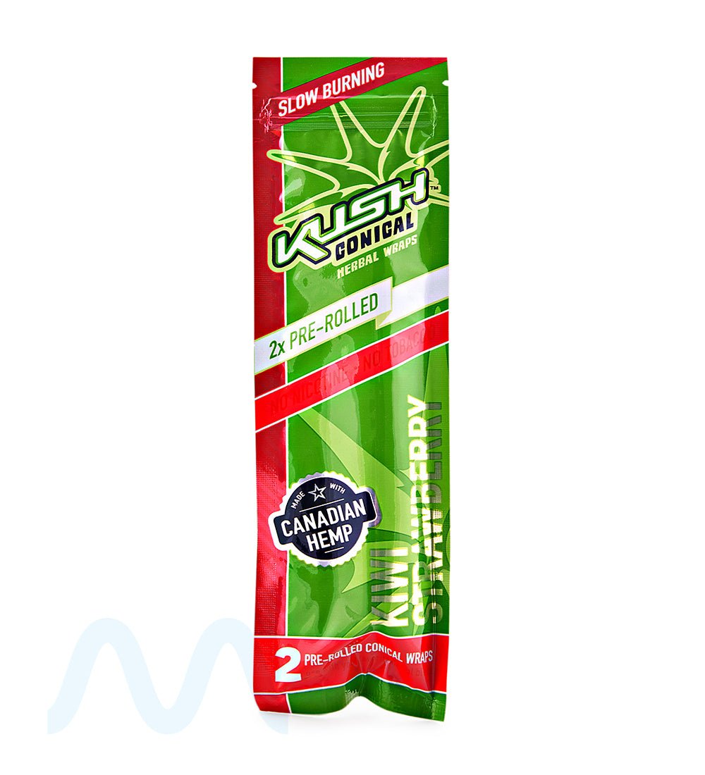 KUSH | 'Retail Display' Herbal Hemp Conical Wraps | 157mm - Kiwi Strawberry - 15 Count - 3