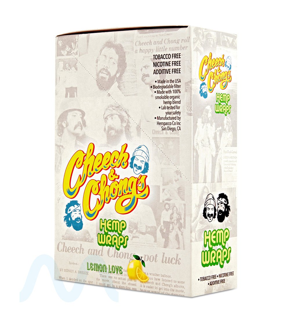 CHEECH & CHONG'S | 'Retail Display' Organic Hemp Blunt Wraps | 109mm - Lemon Love - 25 Count - 1