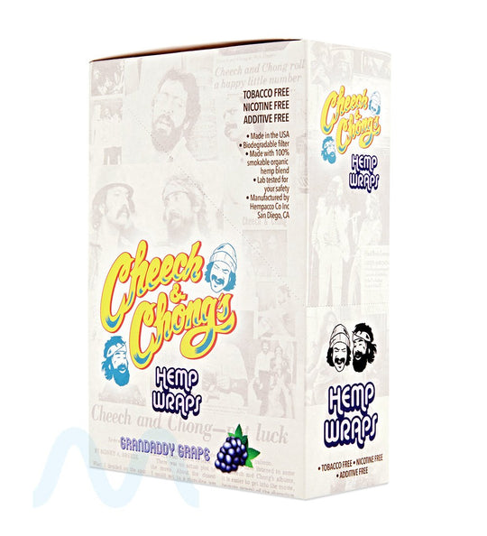 CHEECH & CHONG'S | 'Retail Display' Organic Hemp Blunt Wraps | 109mm - Grandaddy Grape - 25 Count - 1