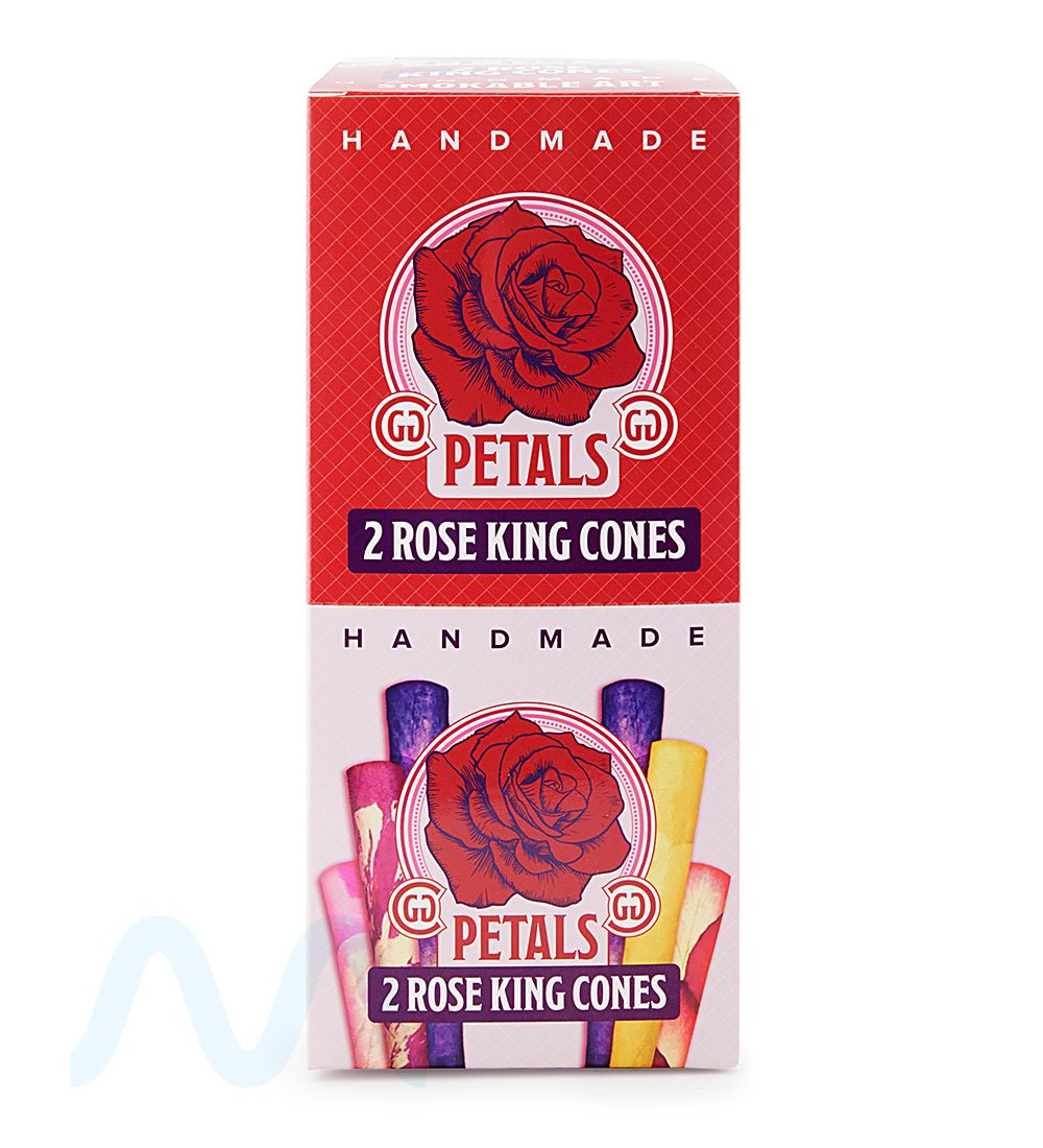 PETALS | 'Retail Display' Organic Rose Petal King Size Pre - Rolled Cones | 109mm - Organic Rose Paper - 12 Count - 2