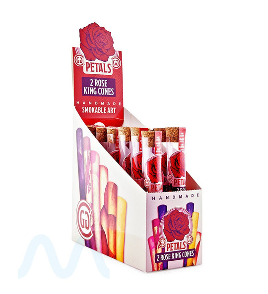 PETALS | 'Retail Display' Organic Rose Petal King Size Pre - Rolled Cones | 109mm - Organic Rose Paper - 12 Count - 3