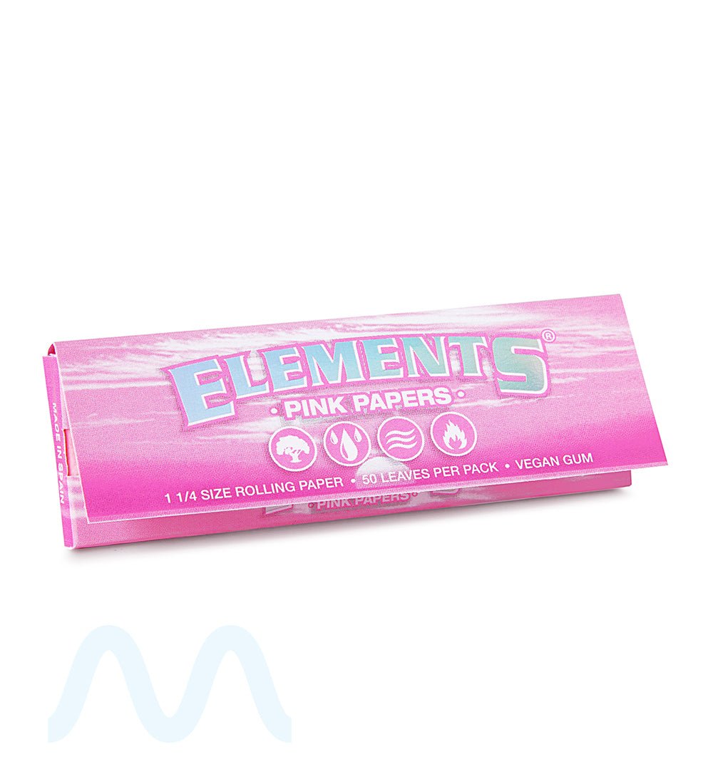 ELEMENTS | 'Retail Display' 1 1/4 Size Ultra Thin Rolling Papers | 83mm - Pink Rice Paper - 50 Count - 2