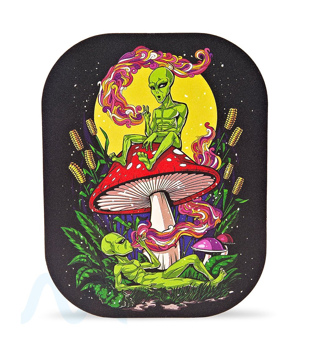 Alien Mushroom Rolling Tray w/ Magnetic Cover | 7in x 5.5in - Mini - Metal - 2