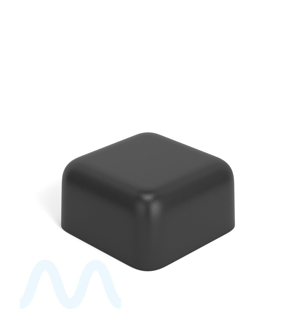 Child Resistant | Square Push Down & Turn Plastic Caps w/ Foam Liner | 46mm - Matte Black - 80 Count - 1