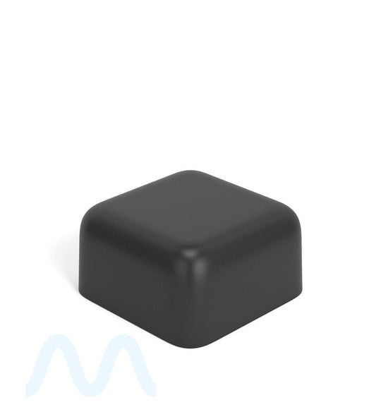 Child Resistant | Square Push Down & Turn Plastic Caps w/ Foam Liner | 46mm - Matte Black - 80 Count - 1