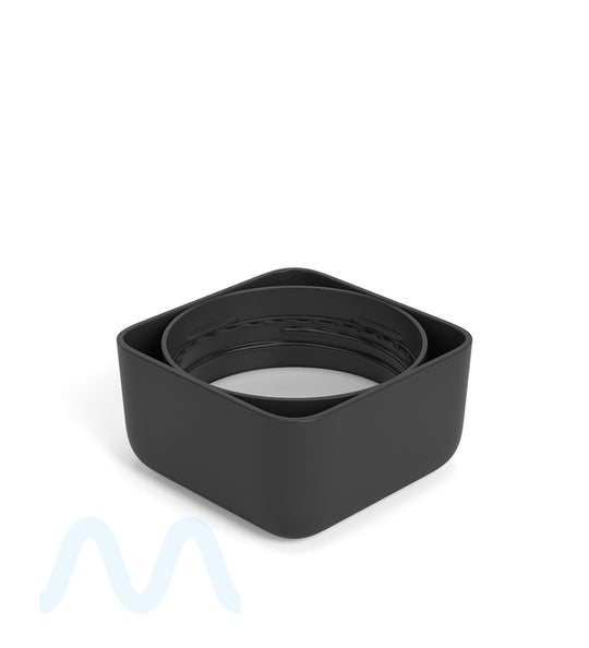 Child Resistant | Square Push Down & Turn Plastic Caps w/ Foam Liner | 46mm - Matte Black - 80 Count - 2