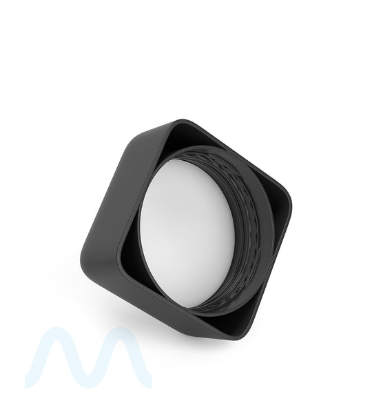 Child Resistant | Square Push Down & Turn Plastic Caps w/ Foam Liner | 46mm - Matte Black - 80 Count - 4