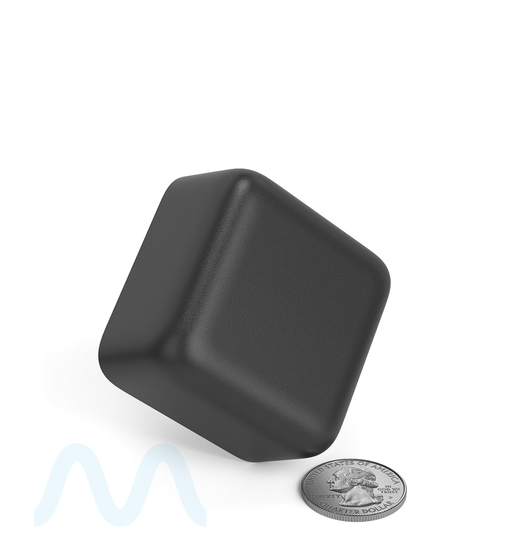 Child Resistant | Square Push Down & Turn Plastic Caps w/ Foam Liner | 46mm - Matte Black - 80 Count - 5