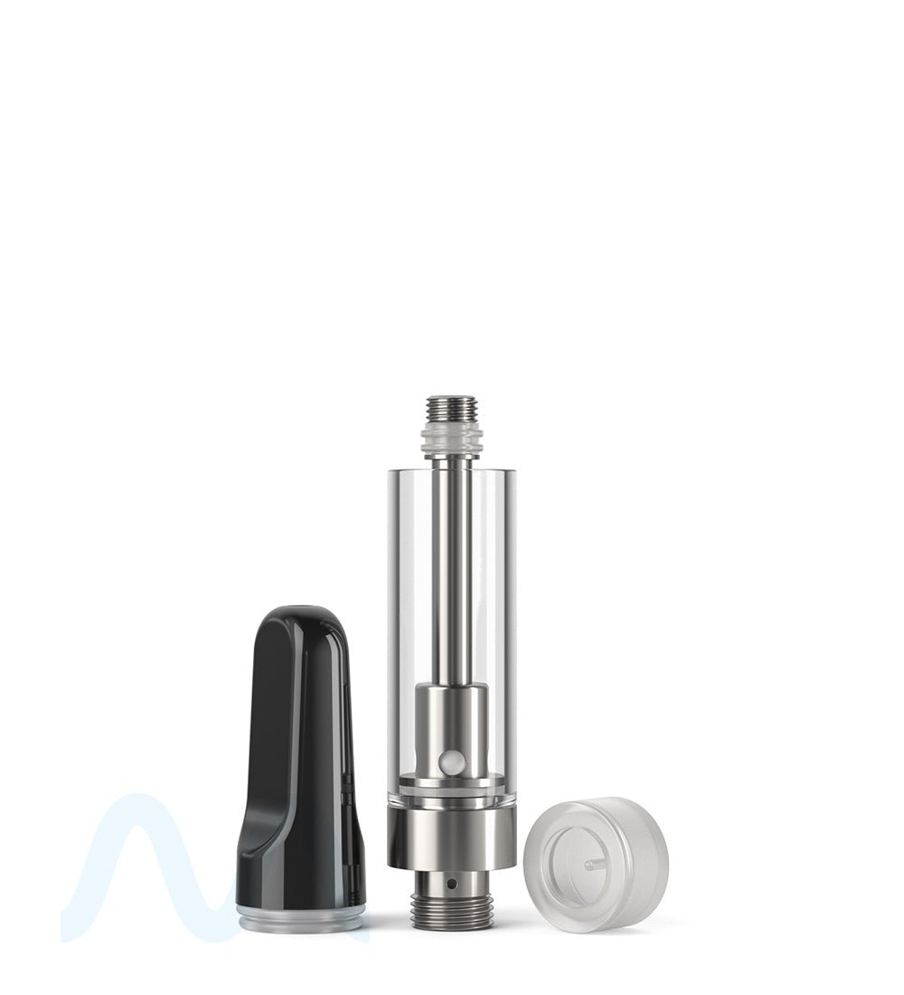 CCELL | TH2 Glass Vape Cartridge with Black Ceramic Mouthpiece | 1mL - Screw On - 100 Count - 6