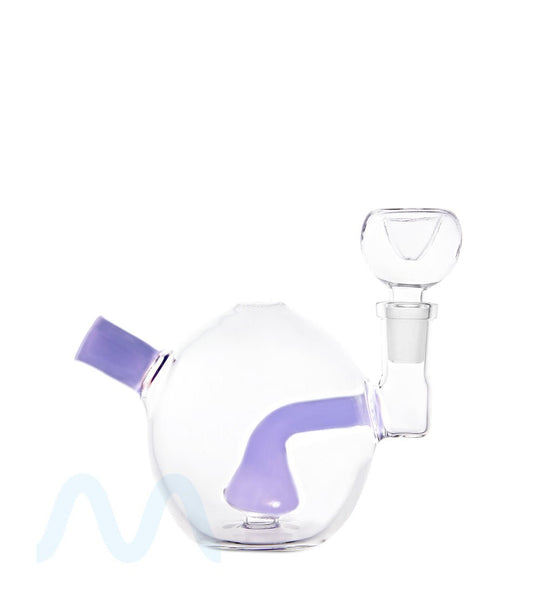 Mini Orb Tea Pot Glass Water Pipe w/ Showerhead Perc | 3in Tall - 14mm Bowl - Purple - 1