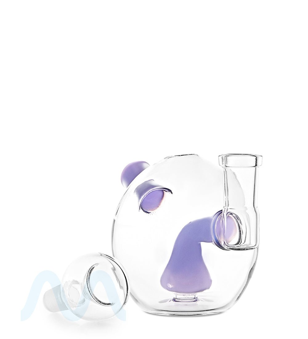 Mini Orb Tea Pot Glass Water Pipe w/ Showerhead Perc | 3in Tall - 14mm Bowl - Purple - 2