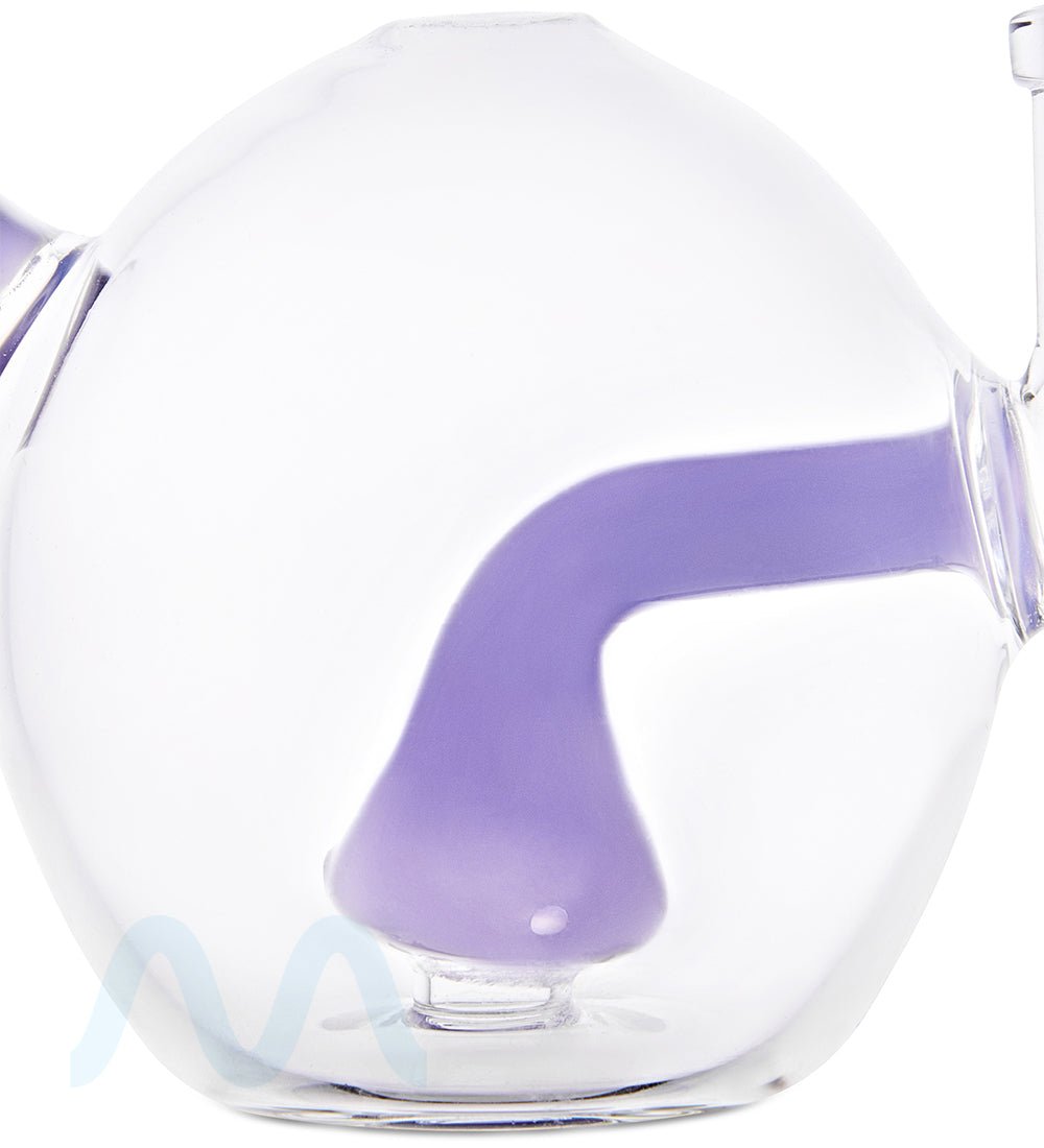 Mini Orb Tea Pot Glass Water Pipe w/ Showerhead Perc | 3in Tall - 14mm Bowl - Purple - 3