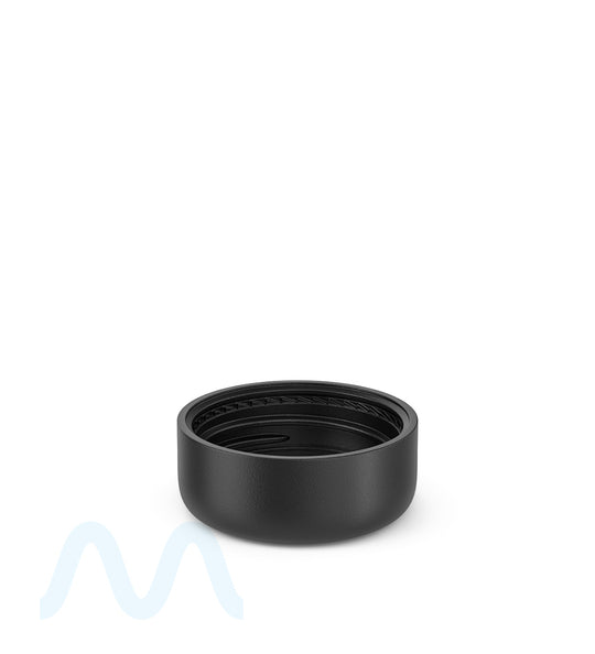 POLLEN GEAR | HiLine Child Resistant Smooth Push Down & Turn Plastic Round Caps w/ Triple Layer Foil Liner | 36mm - Matte Black - 308 Count