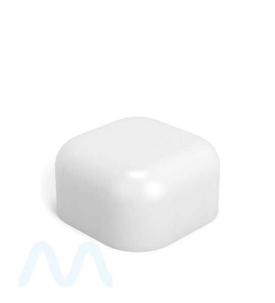 POLLEN GEAR | Child Resistant Rounded SoftSquare Push Down & Turn Plastic Caps | 46mm - Matte White - 72 Count - 1