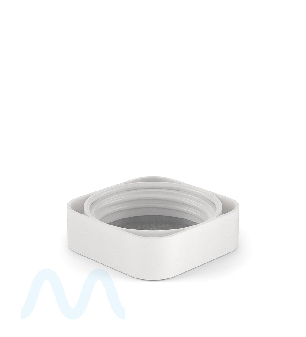 POLLEN GEAR | Child Resistant SoftSquare Push Down & Turn Plastic Caps w/ 3 Layer Foil Liner | 38mm - Matte White - 360 Count - 2