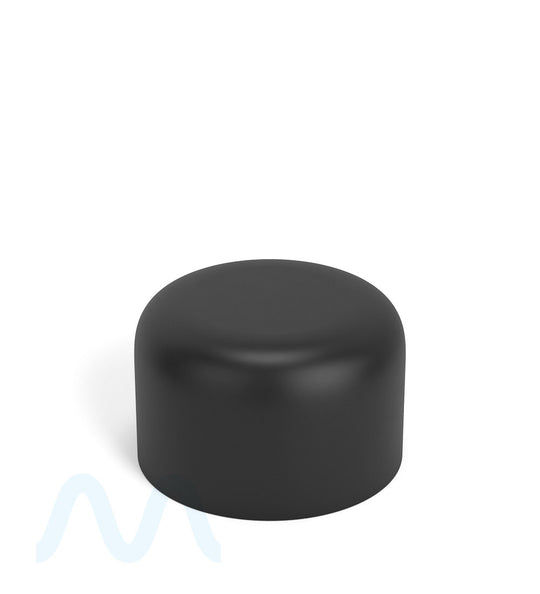 POLLEN GEAR | HiLine Child Resistant Smooth Push Down & Turn Plastic Round Caps w/ Foam Liner | 52mm - Matte Black - 72 Count