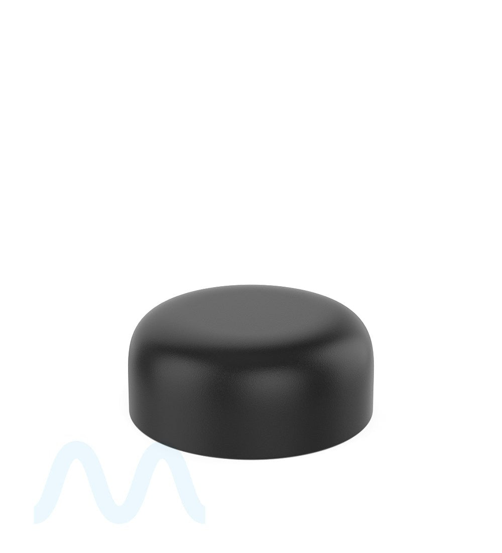 Child Resistant | Dome Push Down & Turn Plastic Caps w/ Foam Liner | 53mm - Matte Black - 120 Count - 1