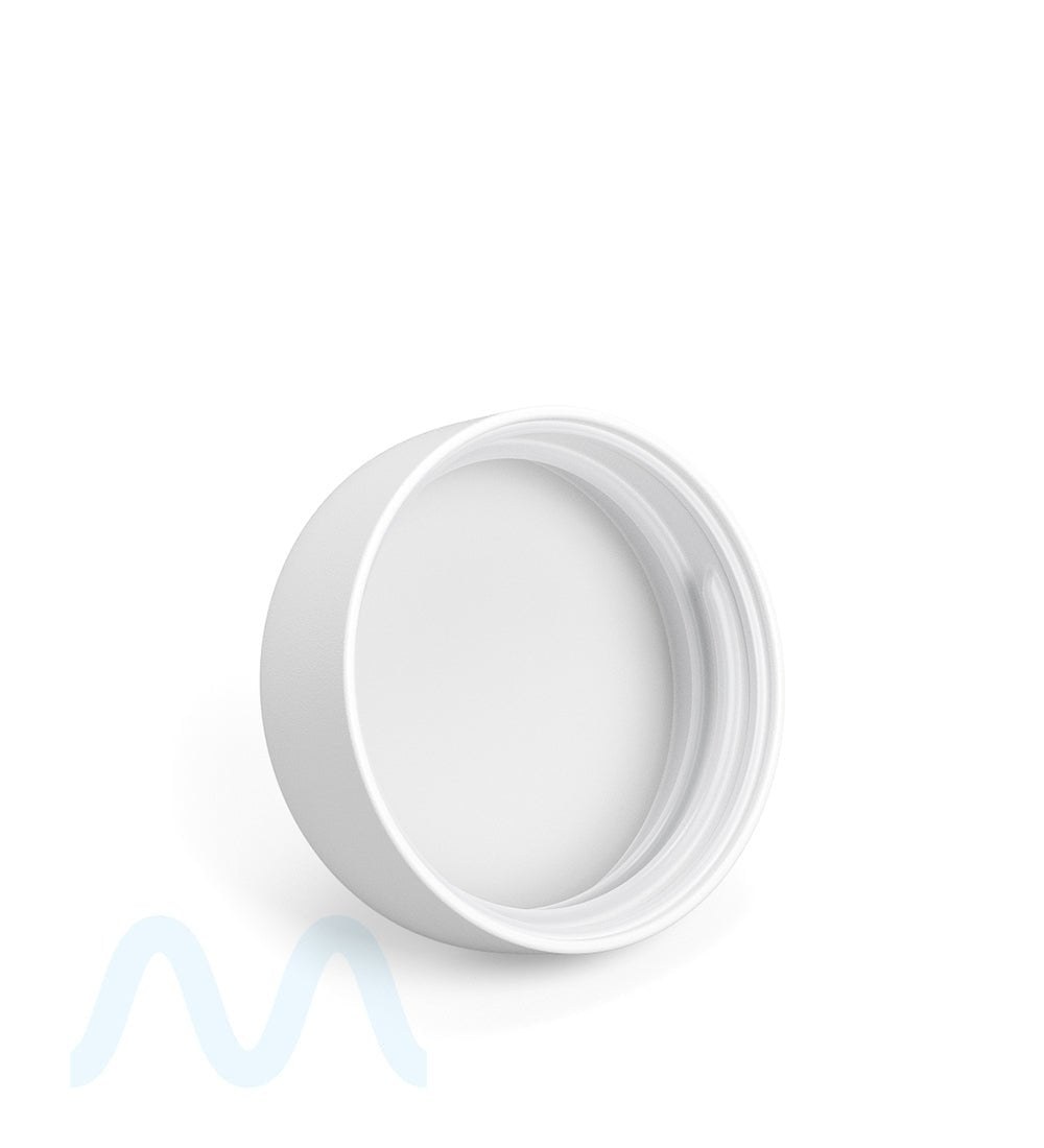 Child Resistant | Dome Push Down & Turn Plastic Caps w/ Foam Liner | 53mm - Matte White - 120 Count - 4