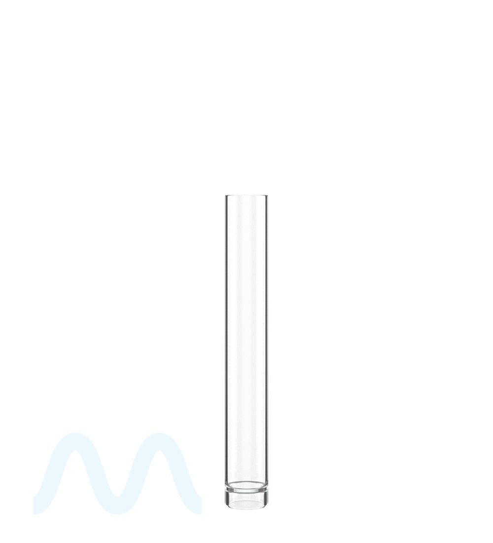 Buttonless Vape Cartridge Tube w/ Black Cap | 86mm - Clear Plastic - 500 Count - 2