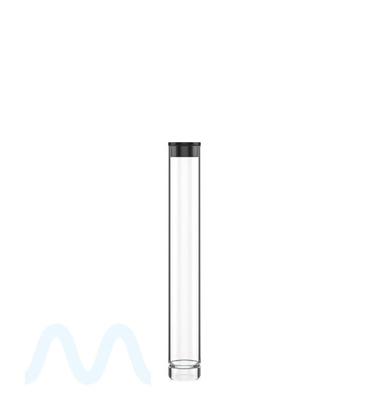 Buttonless Vape Cartridge Tube w/ Black Cap | 86mm - Clear Plastic - 500 Count - 5