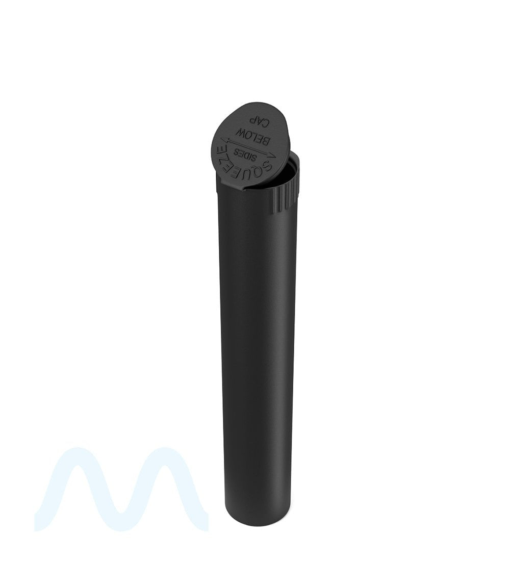 Child Resistant | King Size Pop Top Opaque Plastic PCR Pre - Roll Tubes | 116mm - Matte Black - 500 Count - 6