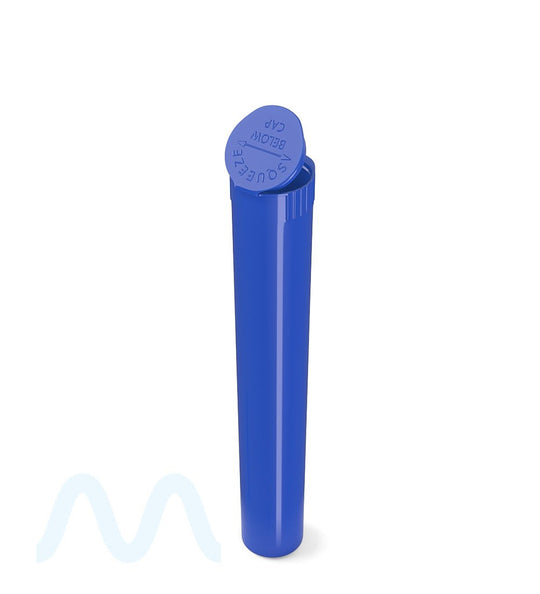 Child Resistant | King Size Pop Top Opaque Plastic Pre - Roll Tubes | 116mm - Blue - 1000 Count - 7