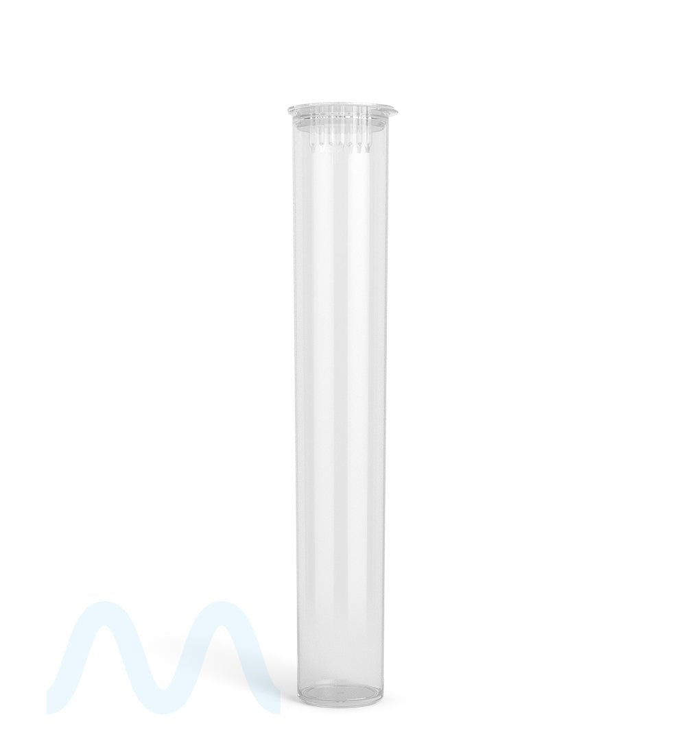 Child Resistant | King Size Pop Top Plastic PCR Pre - Roll Tubes (Open) | 116mm - Clear - 1000 Count - 2