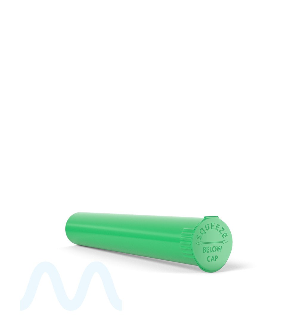 Child Resistant | King Size Pop Top Opaque Plastic Pre - Roll Tubes | 116mm - Green - 1000 Count - 4