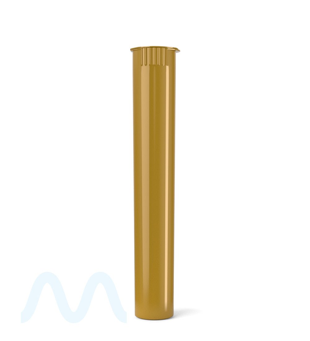 Child Resistant | King Size Pop Top Opaque Plastic Pre - Roll Tubes | 116mm - Gold - 1000 Count - 2