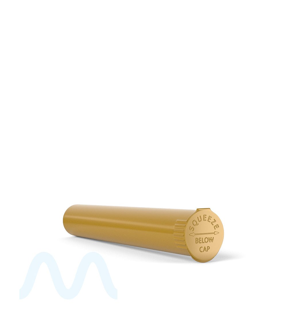 Child Resistant | King Size Pop Top Opaque Plastic Pre - Roll Tubes | 116mm - Gold - 1000 Count - 4