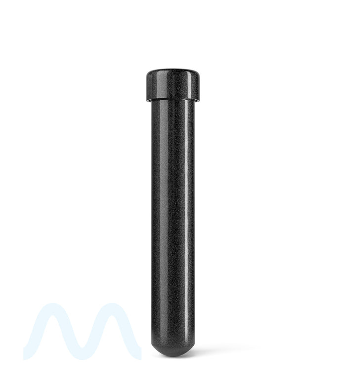 Child Resistant | King Size Push Down and Turn Screw On Opaque Aluminum Metal Pre-Roll Tubes | 110mm - Black - 250 Count Image