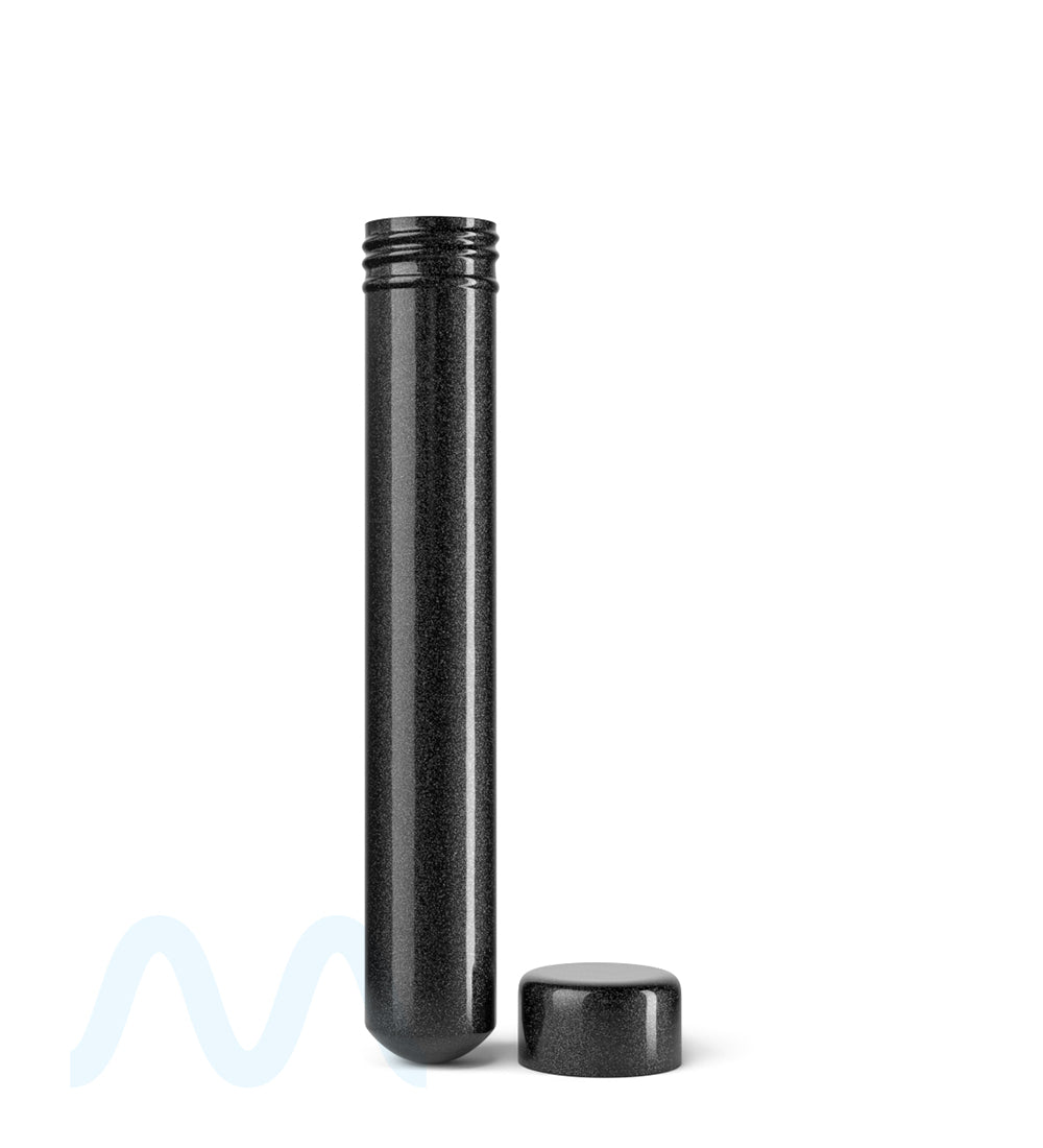 Child Resistant | King Size Push Down and Turn Screw On Opaque Aluminum Metal Pre - Roll Tubes | 110mm - Black - 250 Count - 2