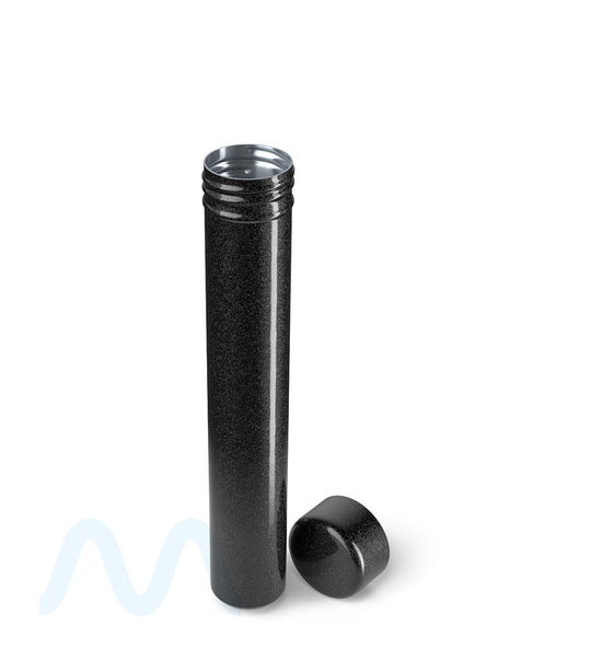 Child Resistant | King Size Push Down and Turn Screw On Opaque Aluminum Metal Pre - Roll Tubes | 110mm - Black - 250 Count - 4