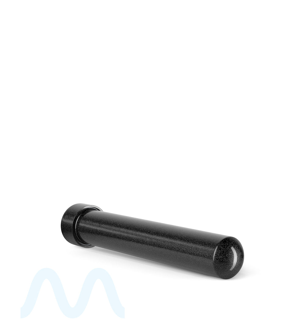 Child Resistant | King Size Push Down and Turn Screw On Opaque Aluminum Metal Pre - Roll Tubes | 110mm - Black - 250 Count - 6