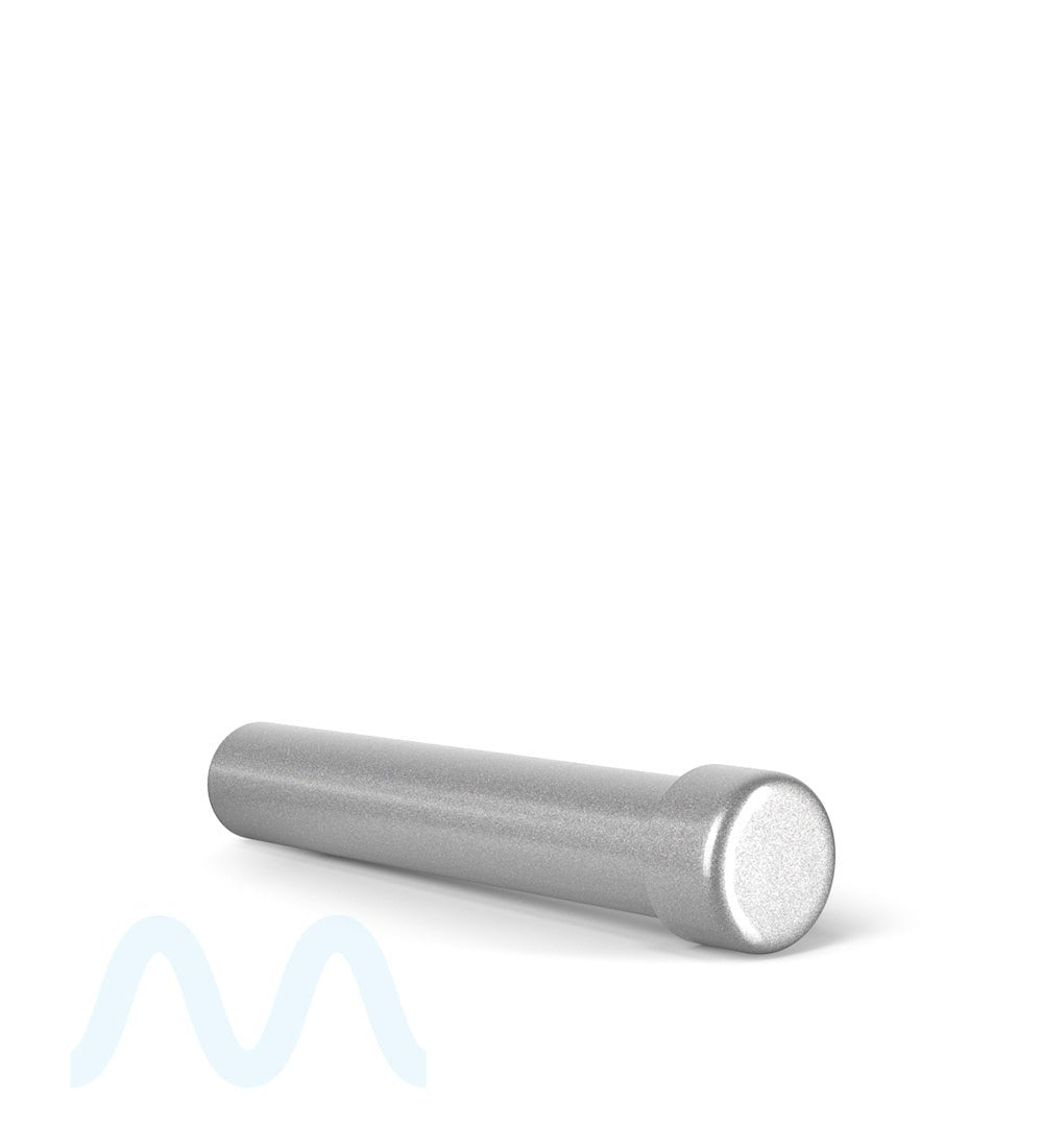 Child Resistant | King Size Push Down and Turn Screw On Opaque Aluminum Metal Pre - Roll Tubes | 110mm - Silver - 250 Count - 5