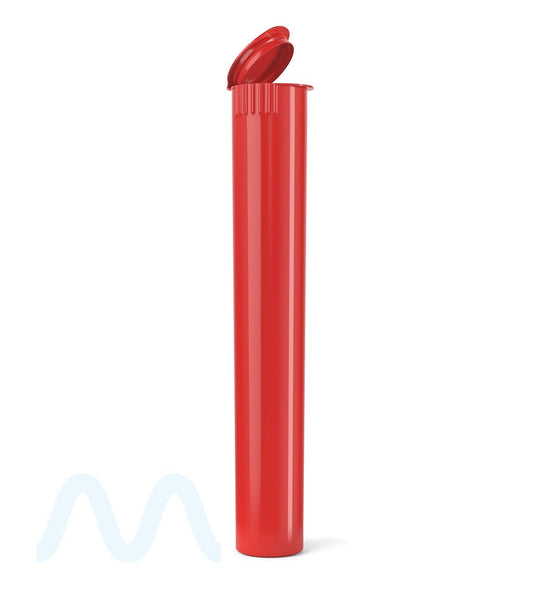 Child Resistant King Size Pop Top Opaque Plastic PCR Pre - Roll Tubes | 116mm - Red | Sample - 1