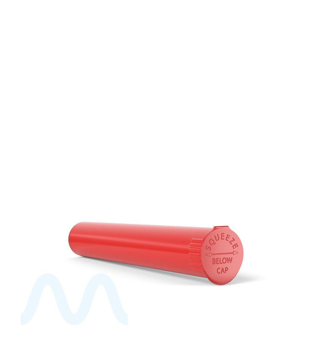 Child Resistant | King Size Pop Top Opaque Plastic PCR Pre - Roll Tubes | 116mm - Red - 1000 Count - 4