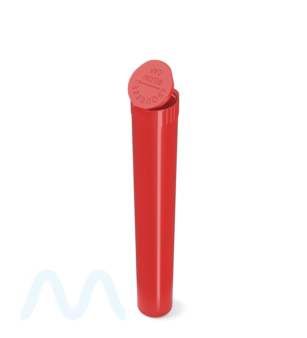 Child Resistant | King Size Pop Top Opaque Plastic PCR Pre - Roll Tubes | 116mm - Red - 1000 Count - 7