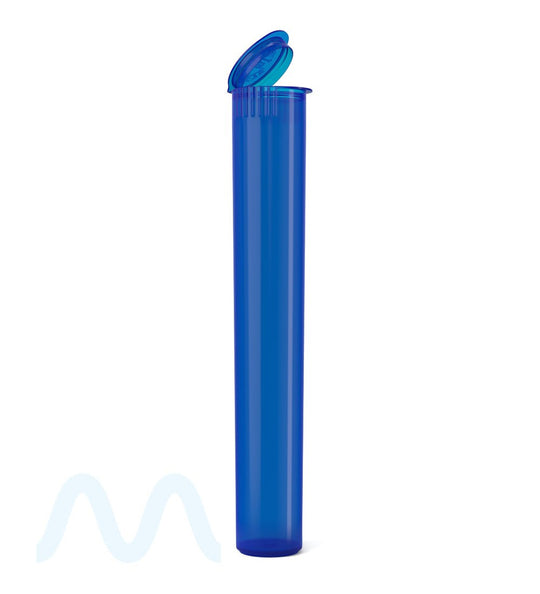 Child Resistant | King Size Pop Top Translucent Plastic Pre - Roll Tubes | 116mm - Blue - 1000 Count - 1