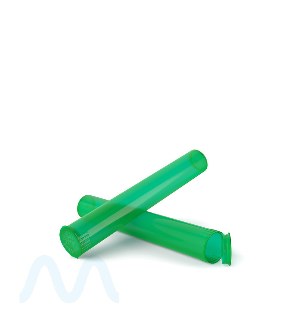 Child Resistant | King Size Pop Top Translucent Plastic Pre - Roll Tubes | 116mm - Green - 1000 Count - 7