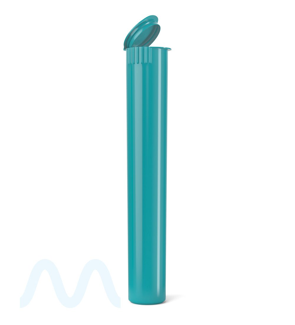 Child Resistant | King Size Pop Top Opaque Plastic Pre - Roll Tubes | 116mm - Teal - 1000 Count - 1