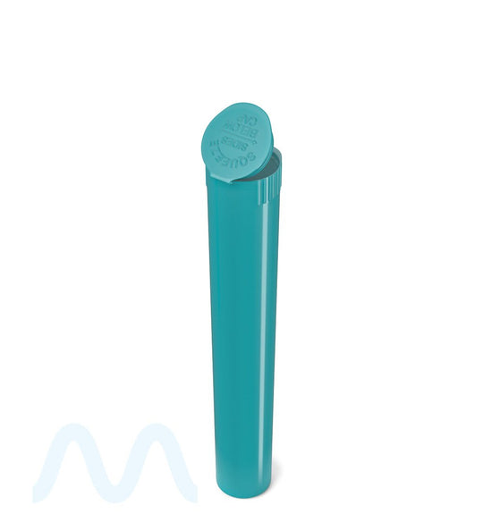 Child Resistant | King Size Pop Top Opaque Plastic Pre - Roll Tubes | 116mm - Teal - 1000 Count - 6