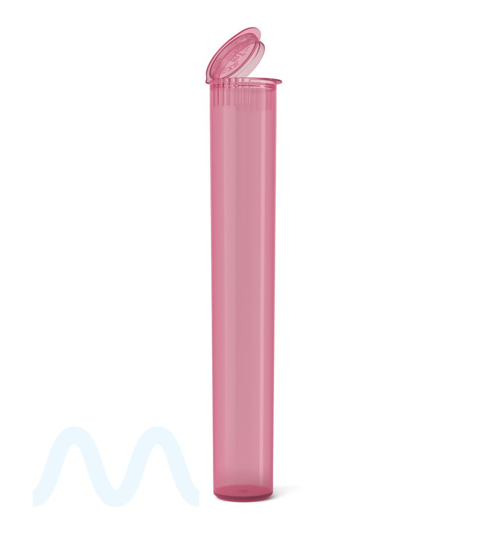 Child Resistant | King Size Pop Top Translucent Plastic Pre - Roll PCR Tubes | 116mm - Pink - 1000 Count - 1