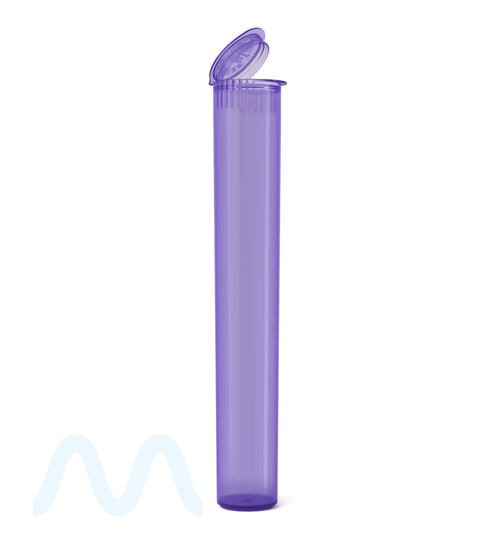 Child Resistant | King Size Pop Top Translucent Plastic Pre - Roll Tubes | 116mm - Purple - 1000 Count - 1