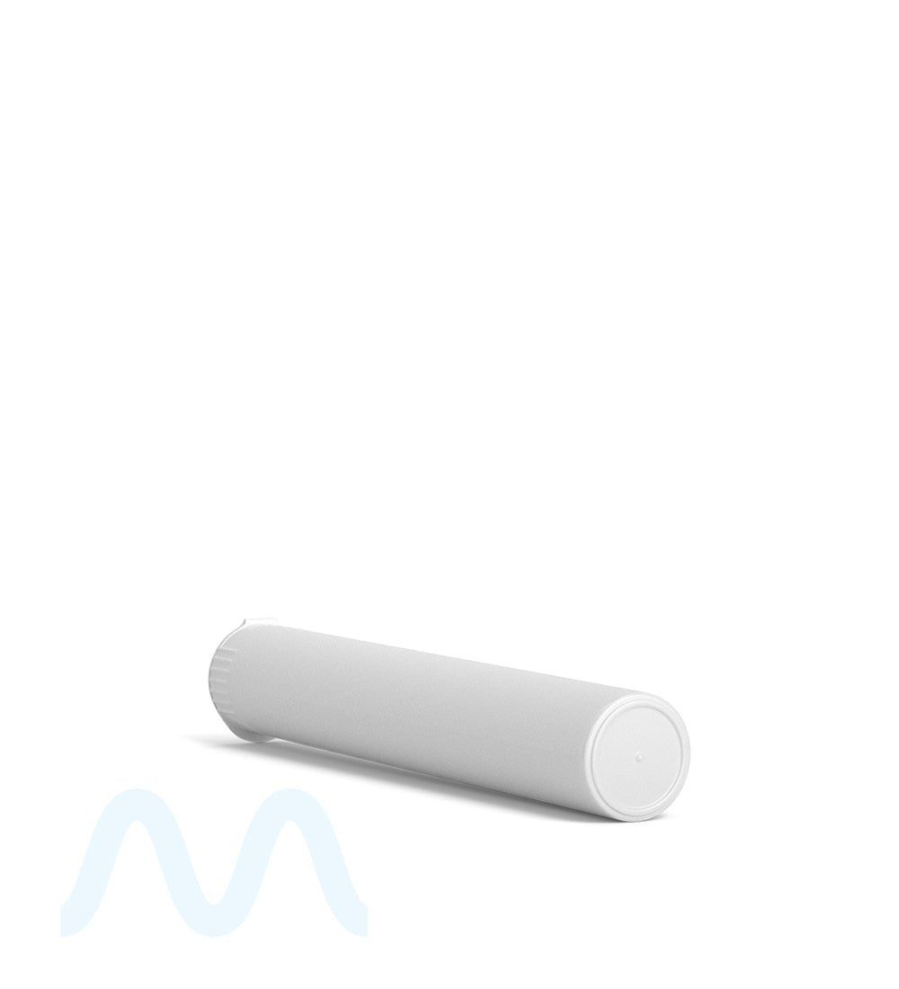 Child Resistant | King Size Pop Top Opaque Plastic PCR Pre - Roll Tubes (Open) | 116mm - White - 1000 Count - 4