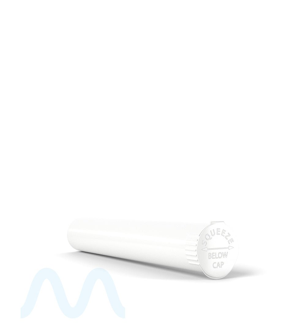 Child Resistant | King Size Pop Top Opaque Plastic Pre - Roll Tubes | 116mm - White - 1000 Count - 4