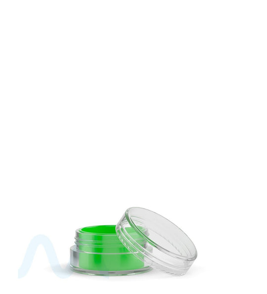 Clear Concentrate Containers w/ Screw Top Cap & Green Silicone Insert | 5mL - Plastic - 100 Count - 10