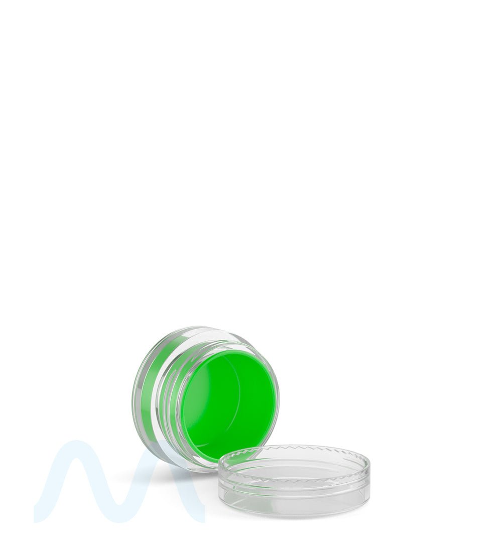 Clear Concentrate Containers w/ Screw Top Cap & Green Silicone Insert | 5mL - Plastic - 100 Count - 11